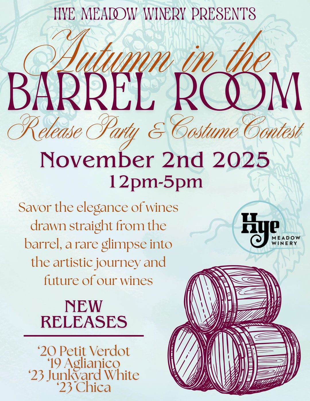 Autumn in the Barrel Room - Release Party and Costume Contest!