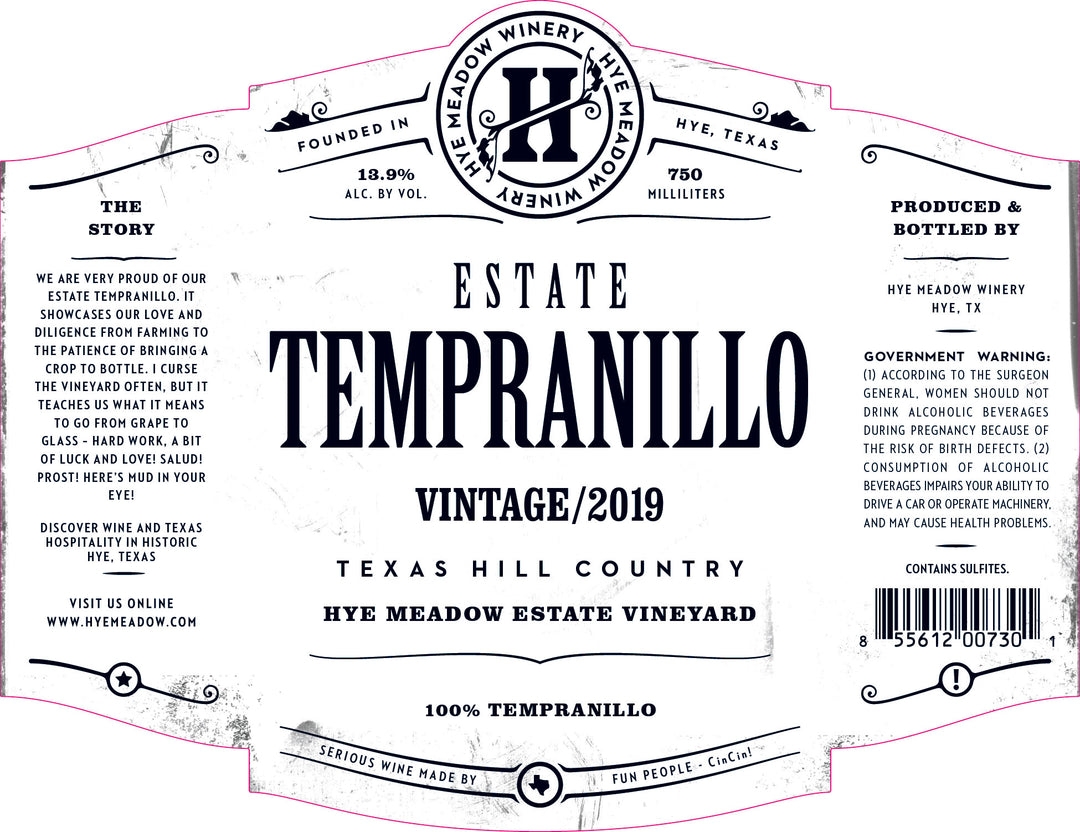 2019 Estate Tempranillo