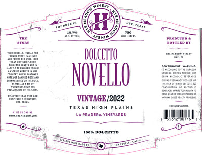 2022 Dolcetto Novello