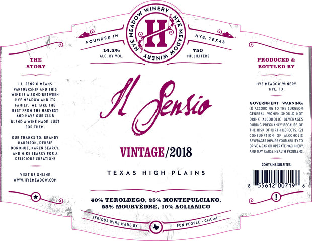 2018 iL Sensio (4 Bottles Left)