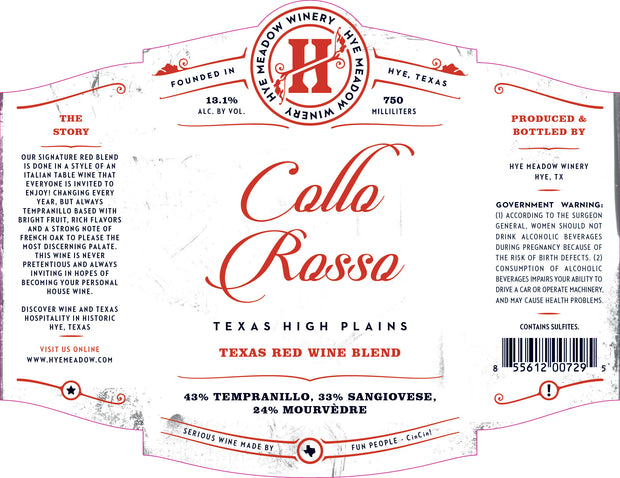 NV Collo Rosso- 2018 release (Only 5 bottles left)